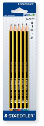 Pensils x5 2B, B, HB, H, 2H